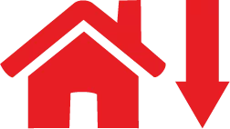 house icon with arrow pointing down
